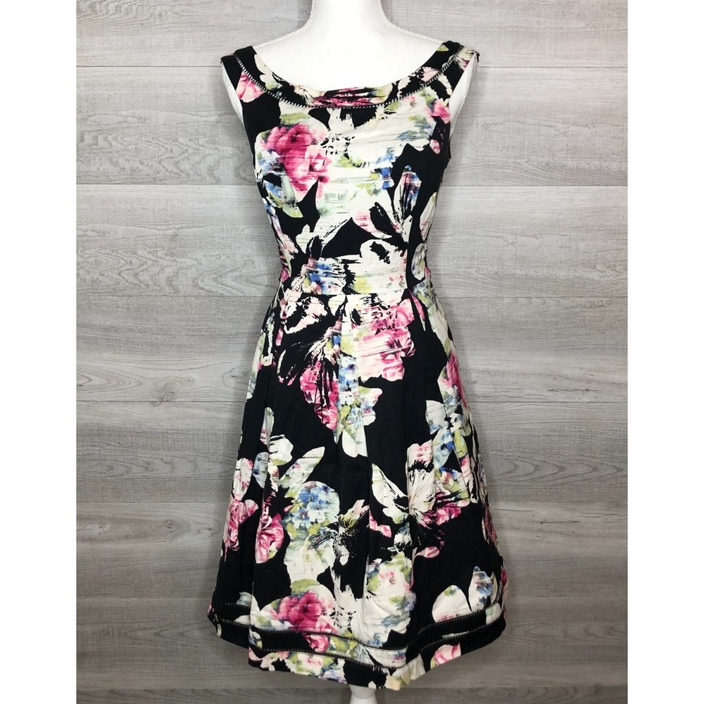 White House Black Market Dress Size 6 Black Pink